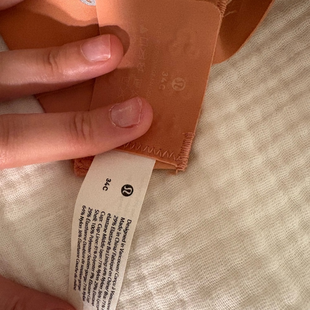 Peach lululemon Sports Bra 34c - Picture 3 of 3